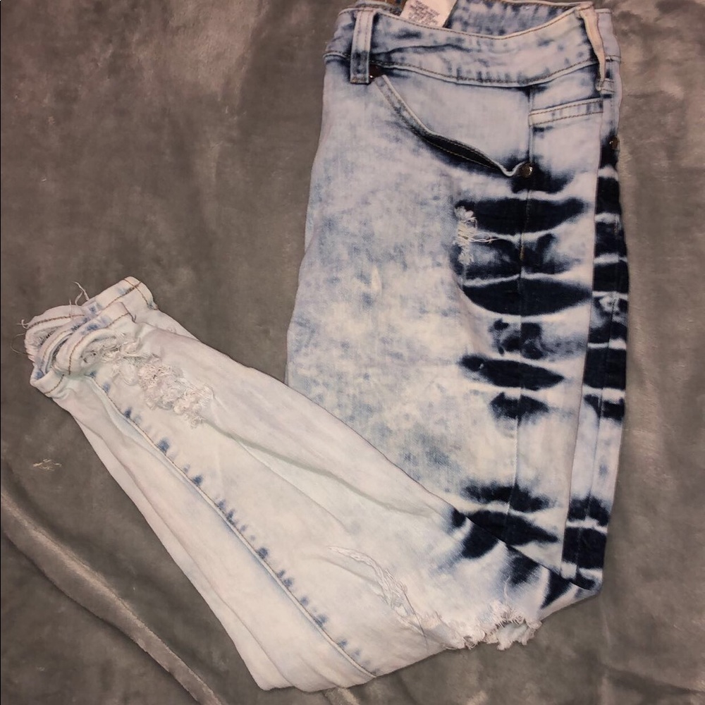 Ripped blue jeans